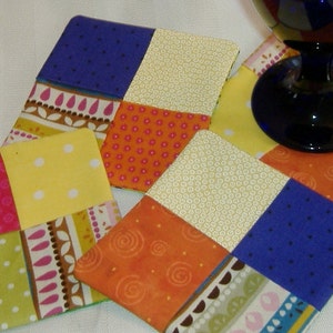Bright and Bold Patchwork Coaster Set of 4 image 1