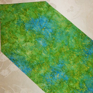 Batik Table Runner Green 54 x 14 Reversible image 3