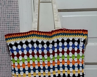 Handmade Crochet Tote Granny Stitch FREE Shipping