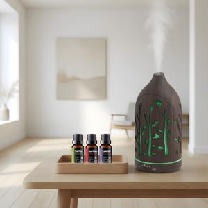 Verspreider etherische olie 200 ml, stille aromatherapie-luchtbevochtiger, cadeau voor thuisspa