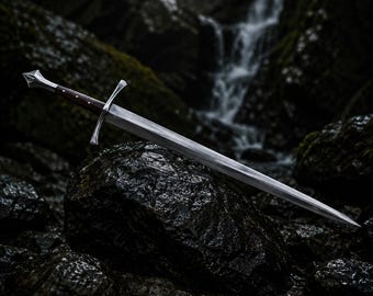 Handmade Medieval Sword Replica , Viking Sword , with leather sheath , Outdoor Camping Bushcraft Tool