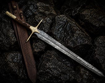 Handcrafted Sword | Medieval Inspired | Collector Display Piece with Decorative Leather sheath.