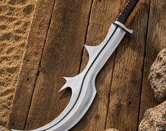 Hand Forged | Curved Sword | Ngulu Inspired |  Decor | African Style | Fantasy Display Art decor