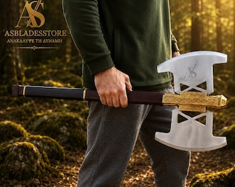 Handmade Gimli Inspired Fantasy Display Axe | Dwarven Style Collector Décor | Medieval Inspired Replica.