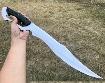 Hand Forged High Carbon Steel Machete Camping , Bushcraft Tool with Leather Sheath