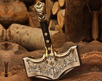 Handmade God of War Thor Hammer Replica – Metal Viking Collectible
