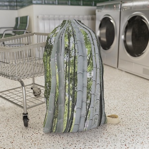 Bamboo Forest Laundry Bag | Nature Print Drawstring Hamper