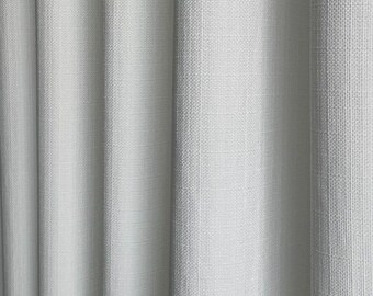 Cortinas de lino natural blanco nieve, extra anchas, sin costuras, tamaño personalizado, sin planchado, para sala de estar estilo bohemio.