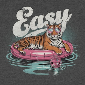 Łatwy Tygrys Lato PNG SVG, Zabawny Pływak Tygrys PNG, Okulary przeciwsłoneczne Tygrys Projekt, Retro Letni Mem Grafika, Pobieranie Cyfrowe