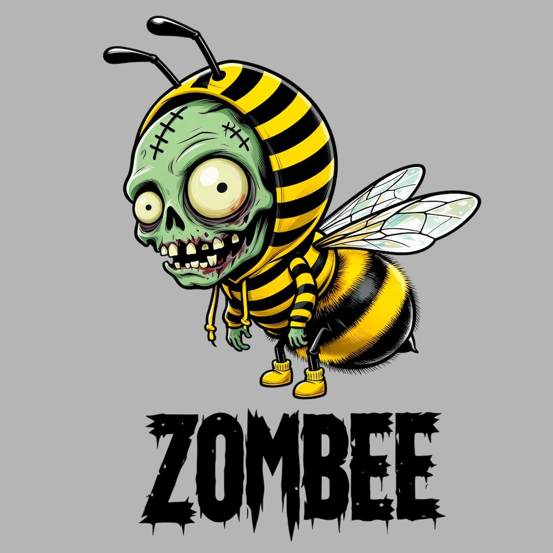 Zombee PNG, Cute Zombie Bee Design, Funny Halloween Bee Graphic, Spooky ...