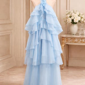 sachin and babi light blue dress Black Oasis Floral Printed Halter Neck Chiffon Tiered Maxi Dress main image 0