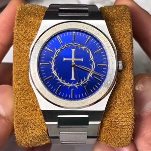 Kreuz & Dornenkrone Sammleruhr - Geschenk für Christen