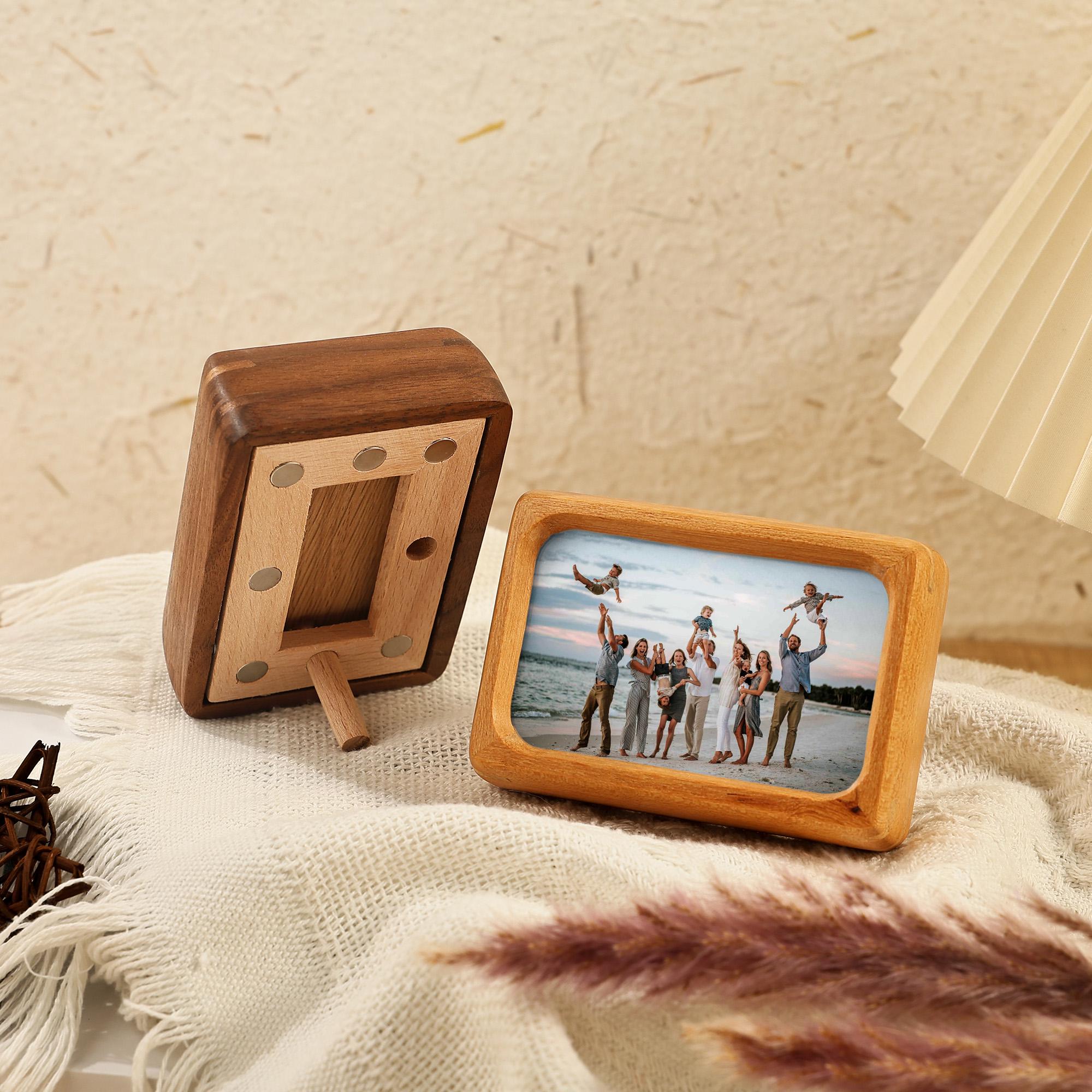 Handmade Wooden Photo Frame Magnets, Fridge Magnets for Photos, Home ...
