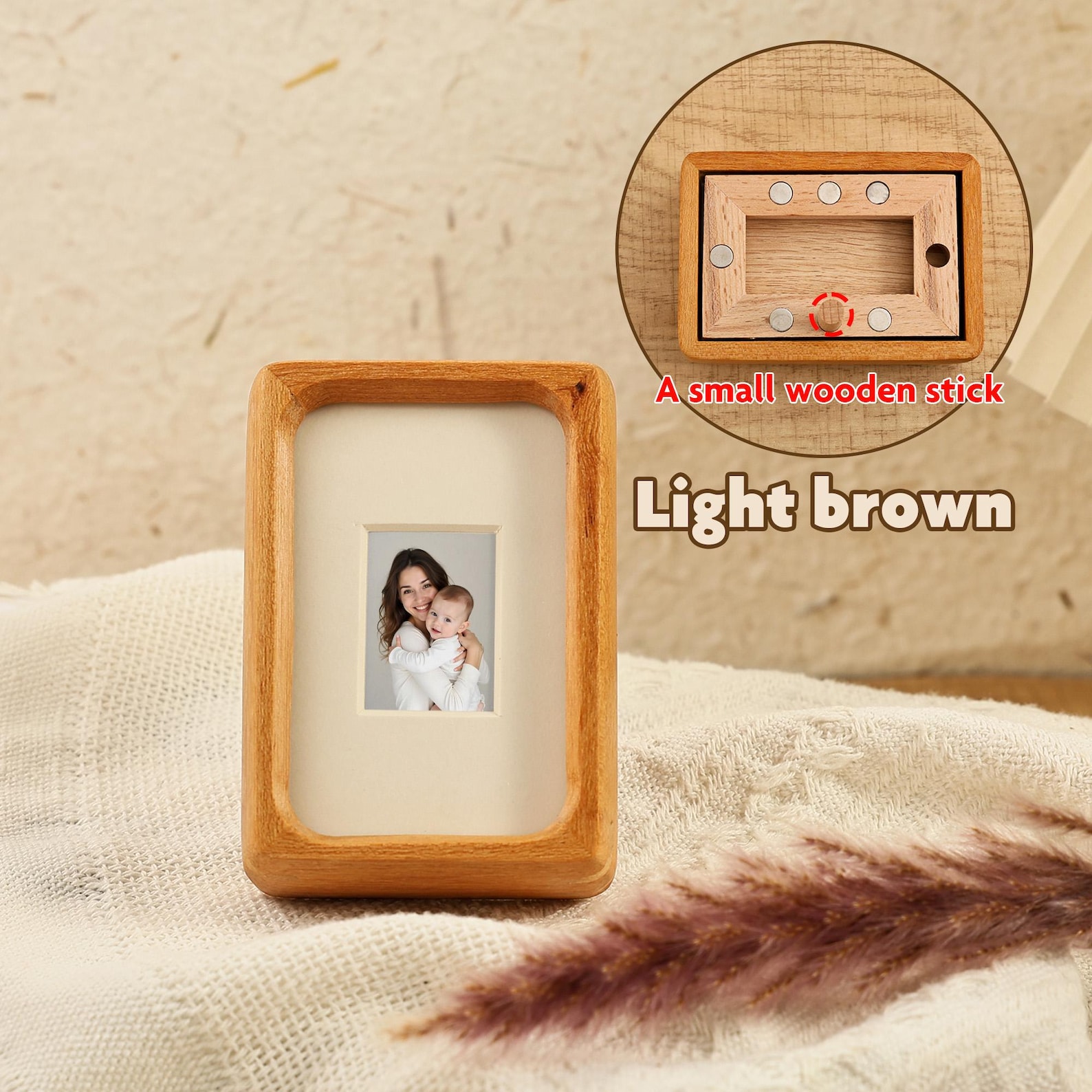 Handmade Wooden Photo Frame Magnets, Fridge Magnets for Photos, Home ...