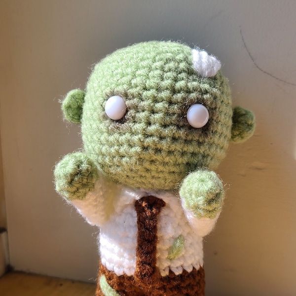 Zombie Business Man Office Suit Crochet Plushie Amigurumi Undead