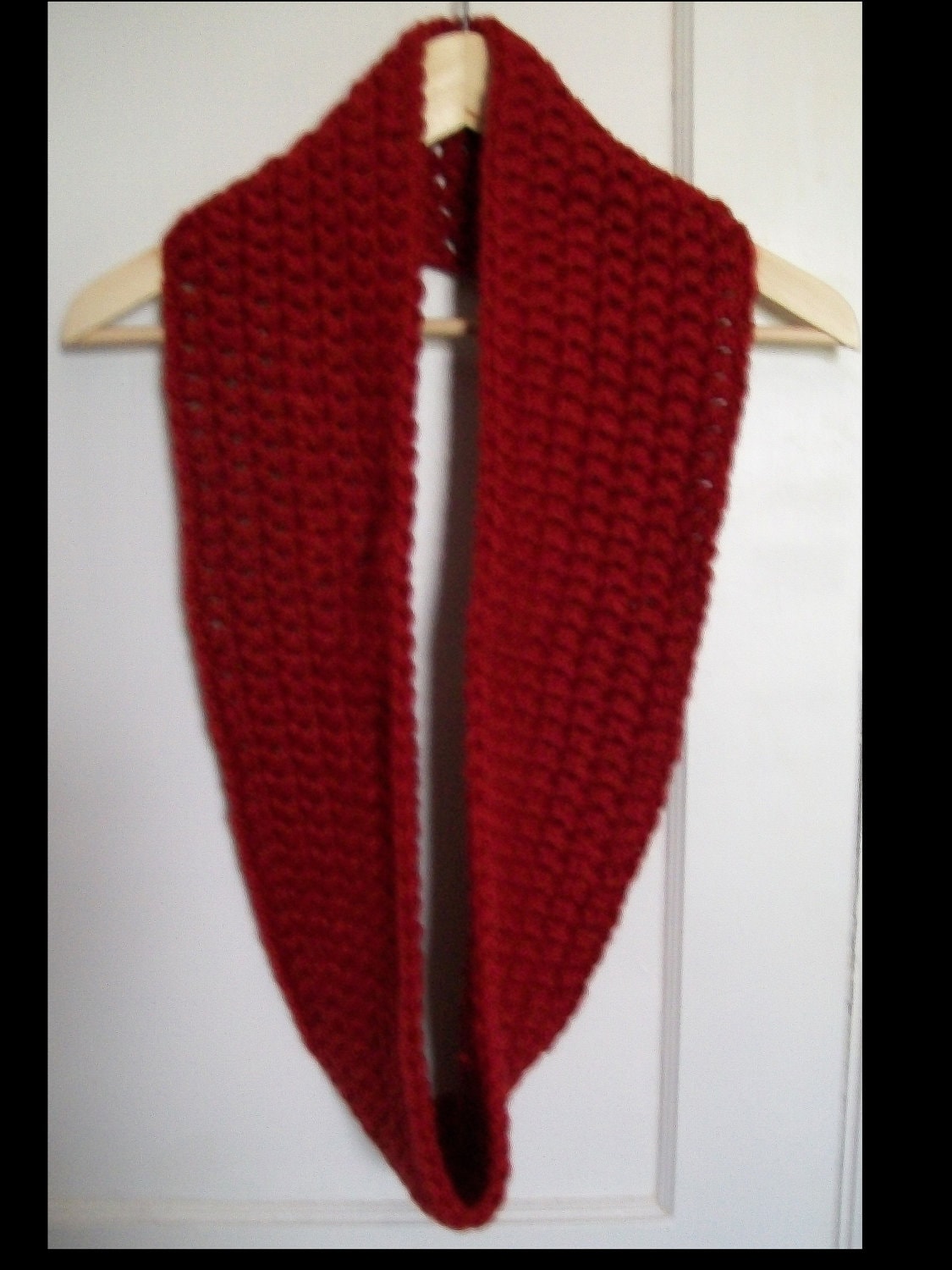 Crocheted Chunky Infinity Scarf Tampa Spice Red Cowl - Etsy