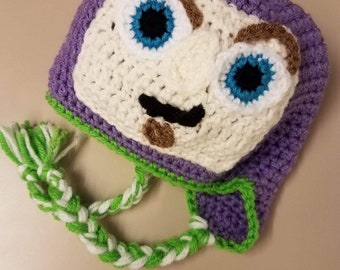 Buzz Lightyear Toy Story Crochet Earflap Hat Toque Baby/Newborn/Toddler/Child Disney