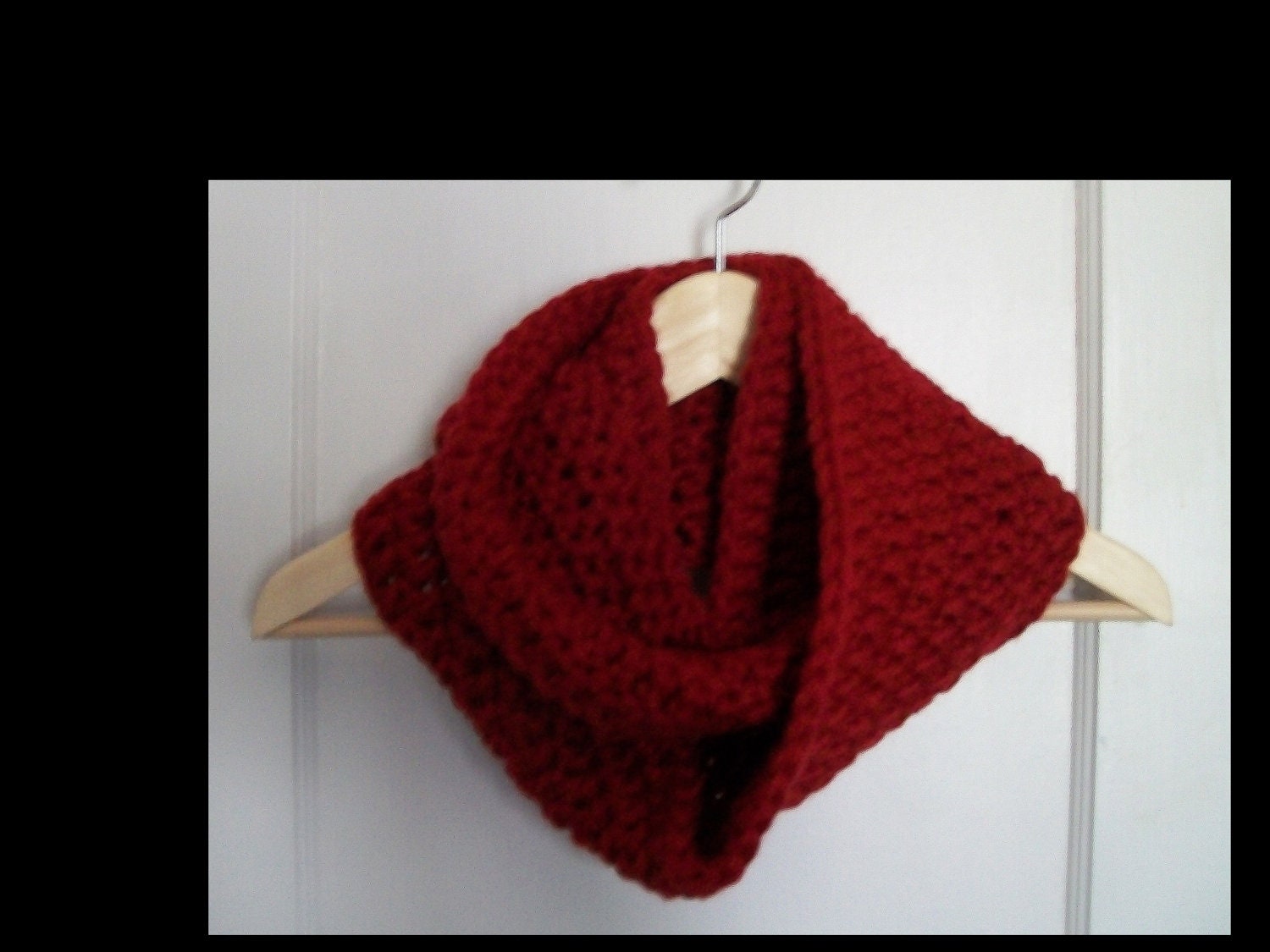 Crocheted Chunky Infinity Scarf Tampa Spice Red Cowl - Etsy