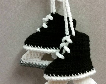 Hockey Skate Crochet Baby Booties