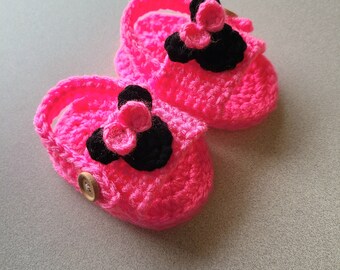 Minnie Inspired Crochet Baby Sandals