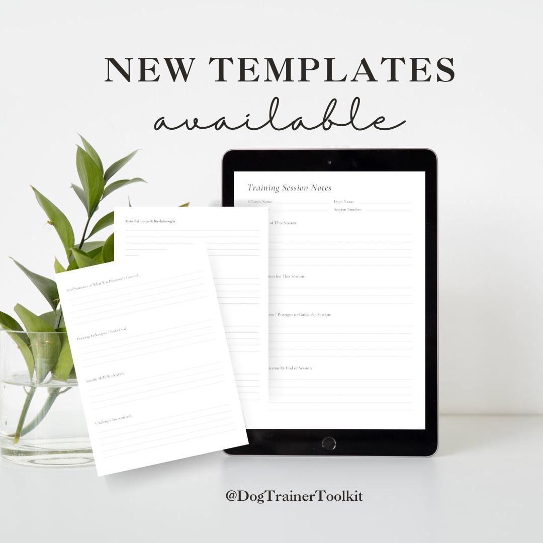 Training Note Sheet Dog Training Session Notes Template | Printable PDF for Professional ...