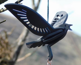 Cornish Crow decoratie lasergesneden / lasercut mdf raven goth emo Edgar Allan Poe