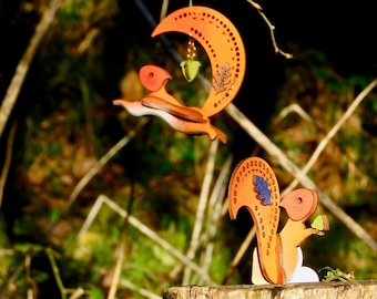 Squirrel ornaments decorations laser cut / lasercut mdf