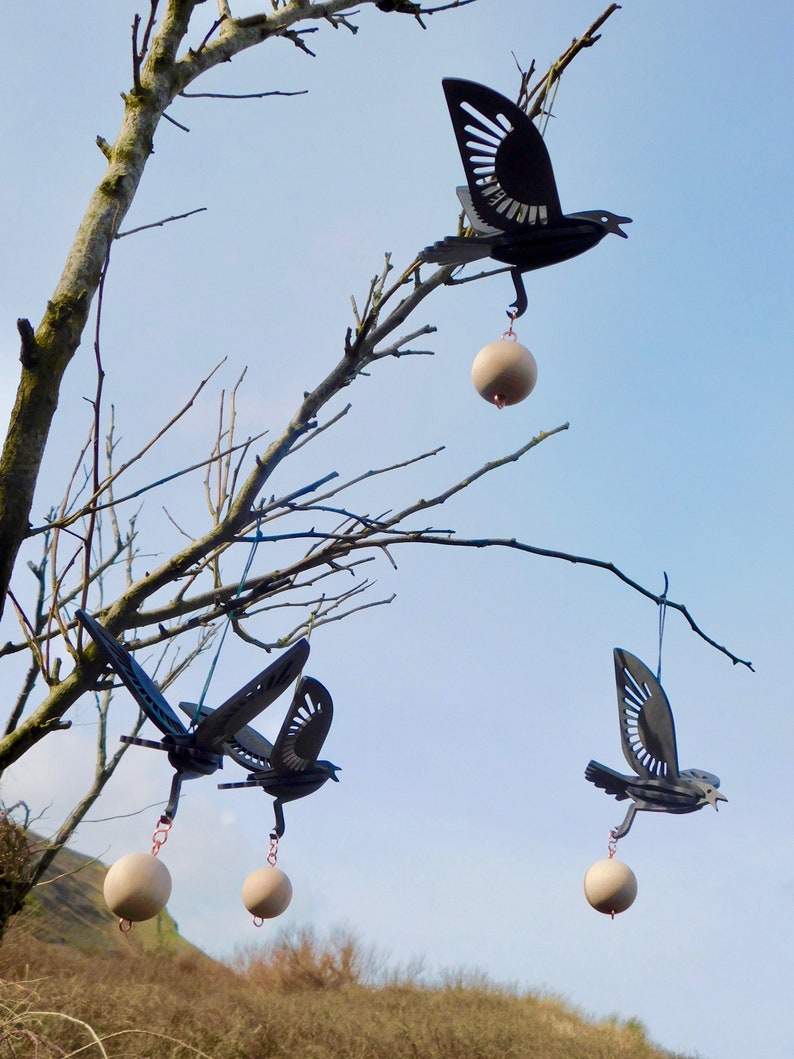 Cornish Crow decoración corte láser / corte láser mdf cuervo goth emo Edgar Allan Poe imagen 5