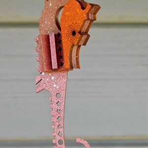 hanging seahorse decoration. laser cut / lasercut mdf red