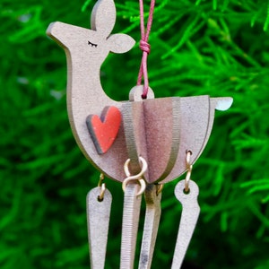 Dancing deer family, hanging Christmas decorations, laser cut / lasercut mdf baby