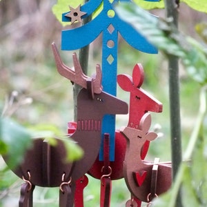 Dancing deer family, hanging Christmas decorations, laser cut / lasercut mdf image 6