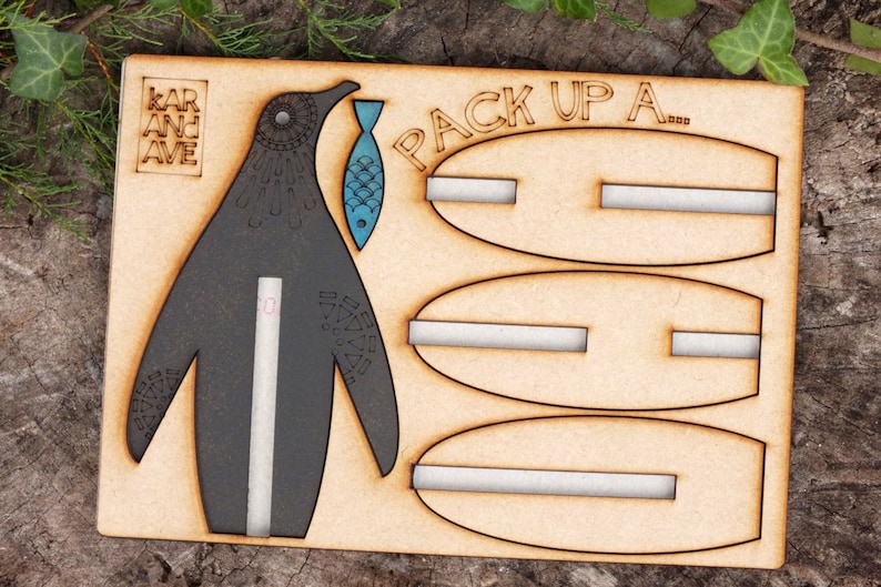 Penguin, flatpack, laser cut from MDF image 2