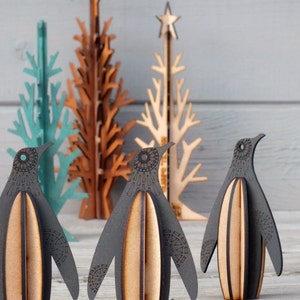 Penguin, flatpack, laser cut from MDF image 4