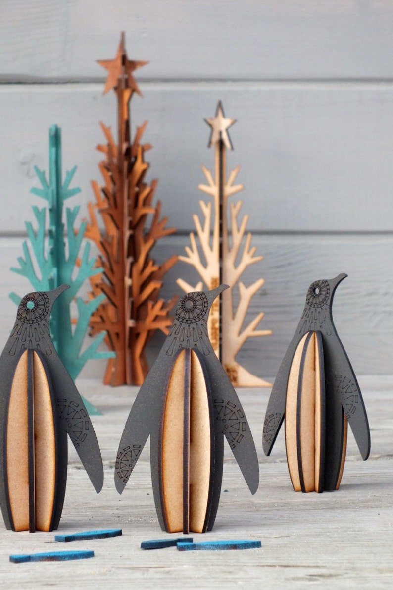 Penguin, flatpack, laser cut from MDF image 4