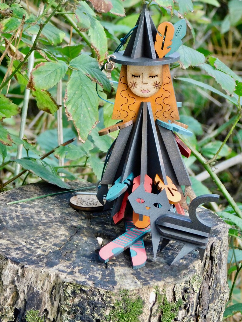 Cornish Halloween Witches, with or without broom, laser cut / lasercut mdf image 9