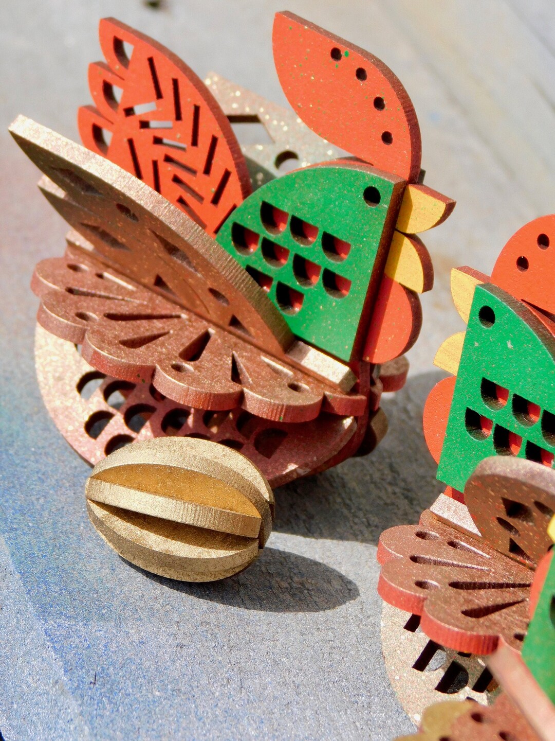 Chickens and Ducks, Freestanding (rocking?) Ornament, Easter, Laser Cut ...