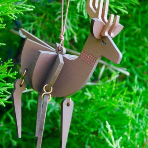 Dancing deer family, hanging Christmas decorations, laser cut / lasercut mdf daddy