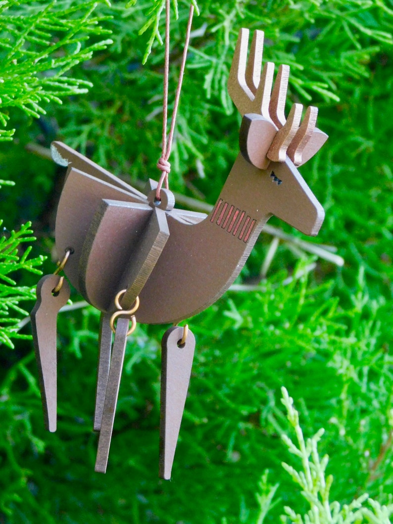 Dancing deer family, hanging Christmas decorations, laser cut / lasercut mdf daddy