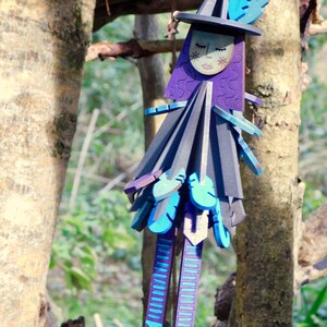 Cornish Halloween Witches, with or without broom, laser cut / lasercut mdf Brini Crow w/o broom