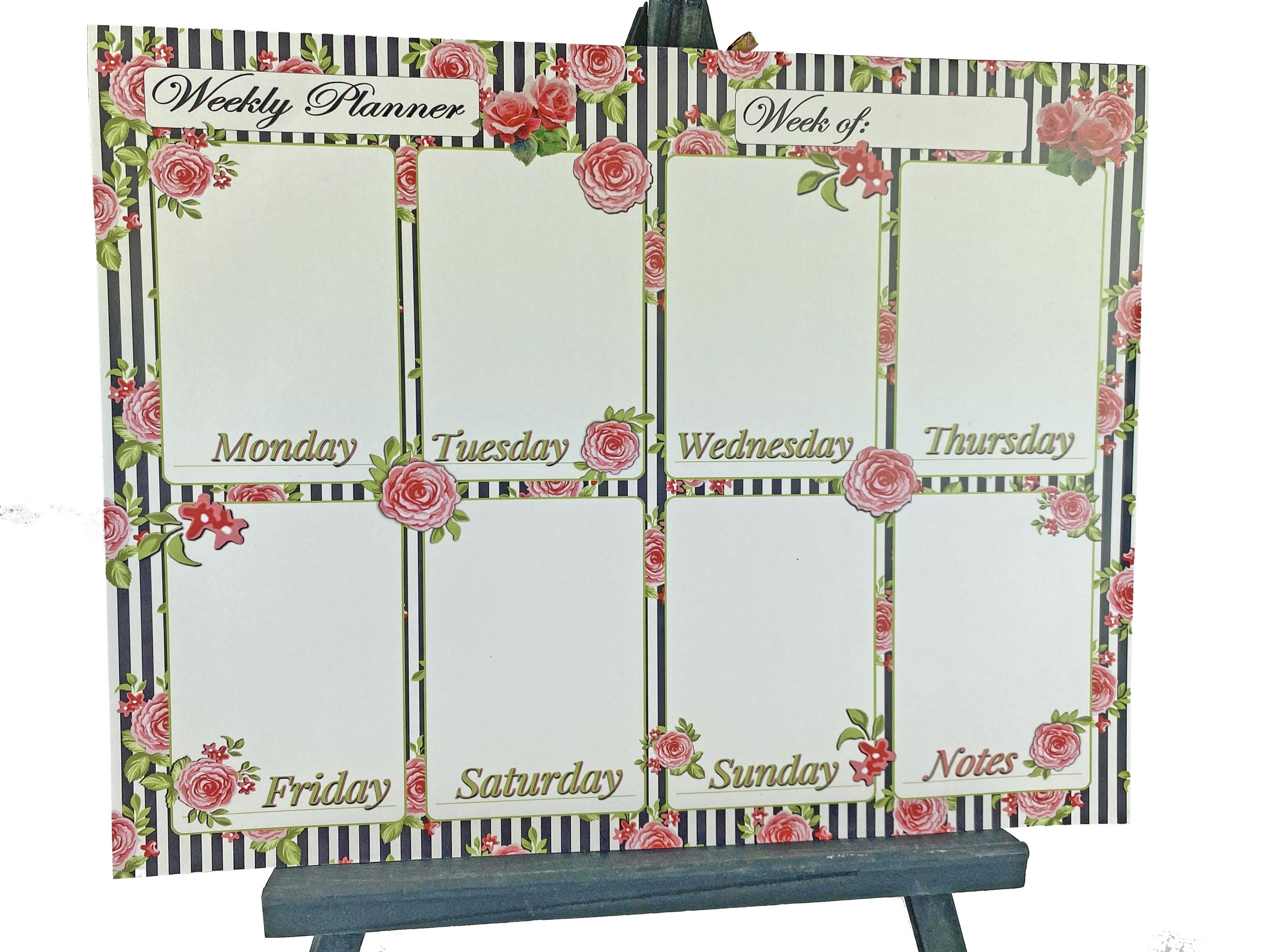 Weekly Planner Pad – Floral Desk Organizer Pad With Roses by the Paper ...