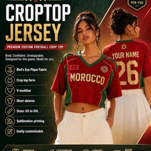 Croatia Soccer Crop Top Jersey Custom Name Number Football Shirt Croat Pride Game Day Outfit Women Festival Clothing Blokette Aesthetic image 5