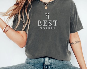 Bestes Mutter-Shirt, Muttertagsgeschenk für Mama, Minimal Mom Crewneck, Geschenk für Mutter, Gemütliche Mama Neutral Mom Shirt minimalistisches Geschenk für sie