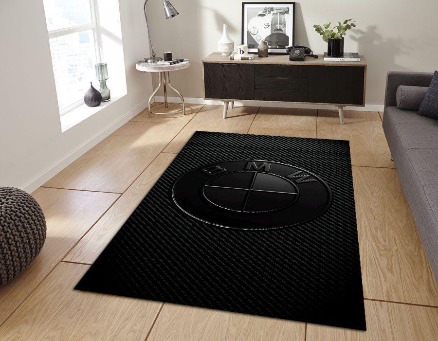 BMW Carbon Fiber Logo Rug, Black Luxury Car Carpet, Motorsport Style ...