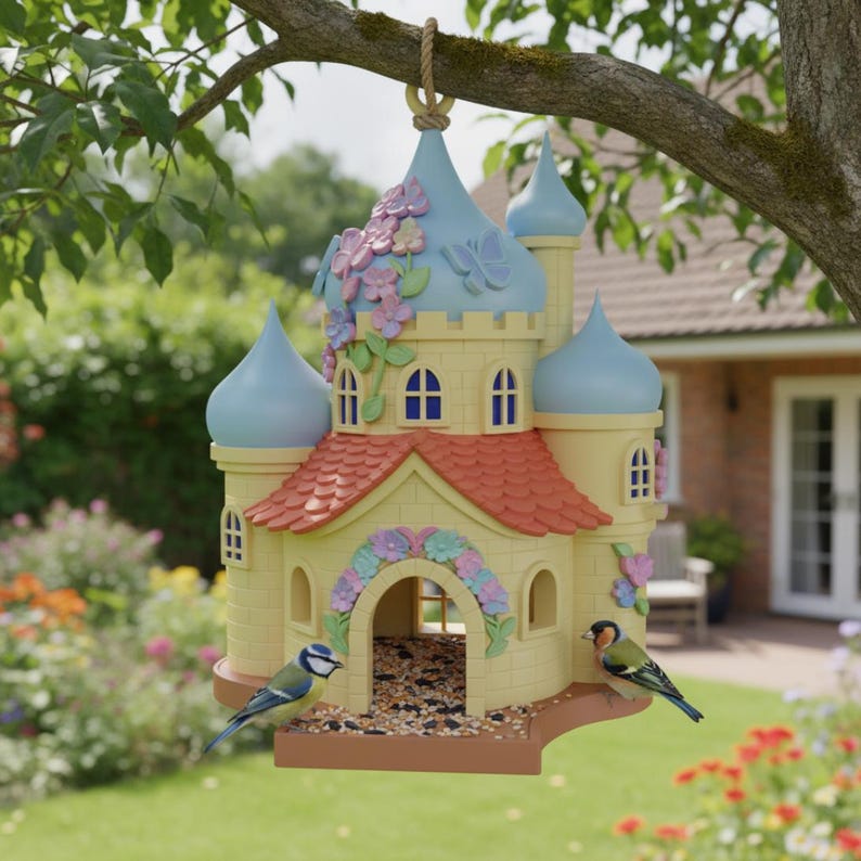 Fairy Castle Bird Feeder STL File | 3D Printable Floral Birdhouse - Etsy