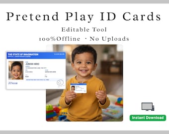 Printable Kids ID Card Maker | Offline Hero & Spy ID Template (Digital Tool)