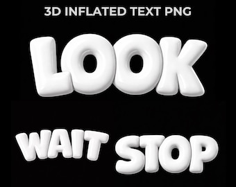 3D Inflated Text PNG Pack – Bold Balloon Typography for Shorts, Reels & Thumbnails (Vol.1)
