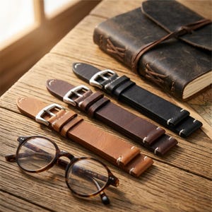 Watch Straps Gift for Watch Lovers,  Men's Retro Cowhide Strap, Premium Genuine Leather Bands 18mm-24mm