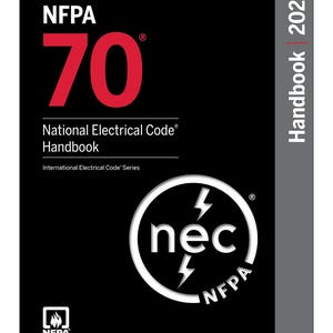 May include: A black handbook titled "NFPA 70 National Electrical Code Handbook" with the text "Handbook 2026" on the side. The cover features the number "70" in red, the "nec" logo, and the NFPA logo.