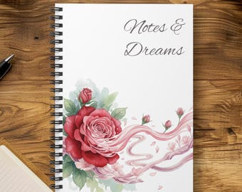 Watercolor Rose Journal: Floral Writing Pad, Student Stationery