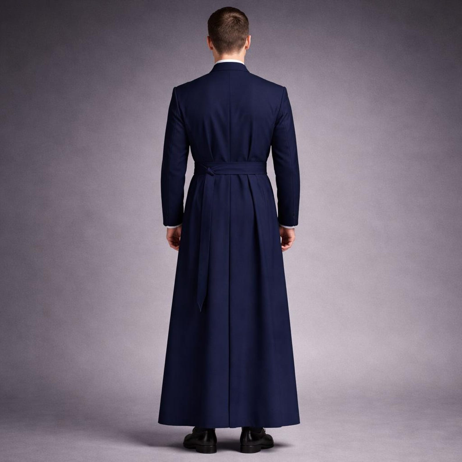 Handmade Navy Blue Cassock for Priests | Traditional Clergy Long Robe ...
